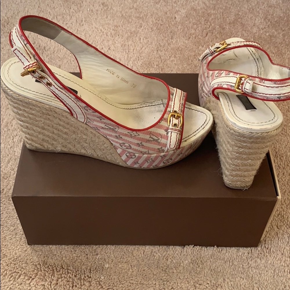 Pink Louis Vuitton Espadrille Sandals